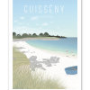 Affiche de Guissény en Bretagne, illustration contemporaine inspirée du littoral sauvage et des paysages du Pays Pagan