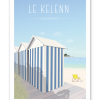 Affiche Le Kelenn à Carantec en Bretagne, illustration contemporaine inspirée de la plage et du littoral du Finistère nord
