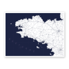 Affiche Carte de Bretagne, illustration décorative représentant la Bretagne et ses territoires emblématiques